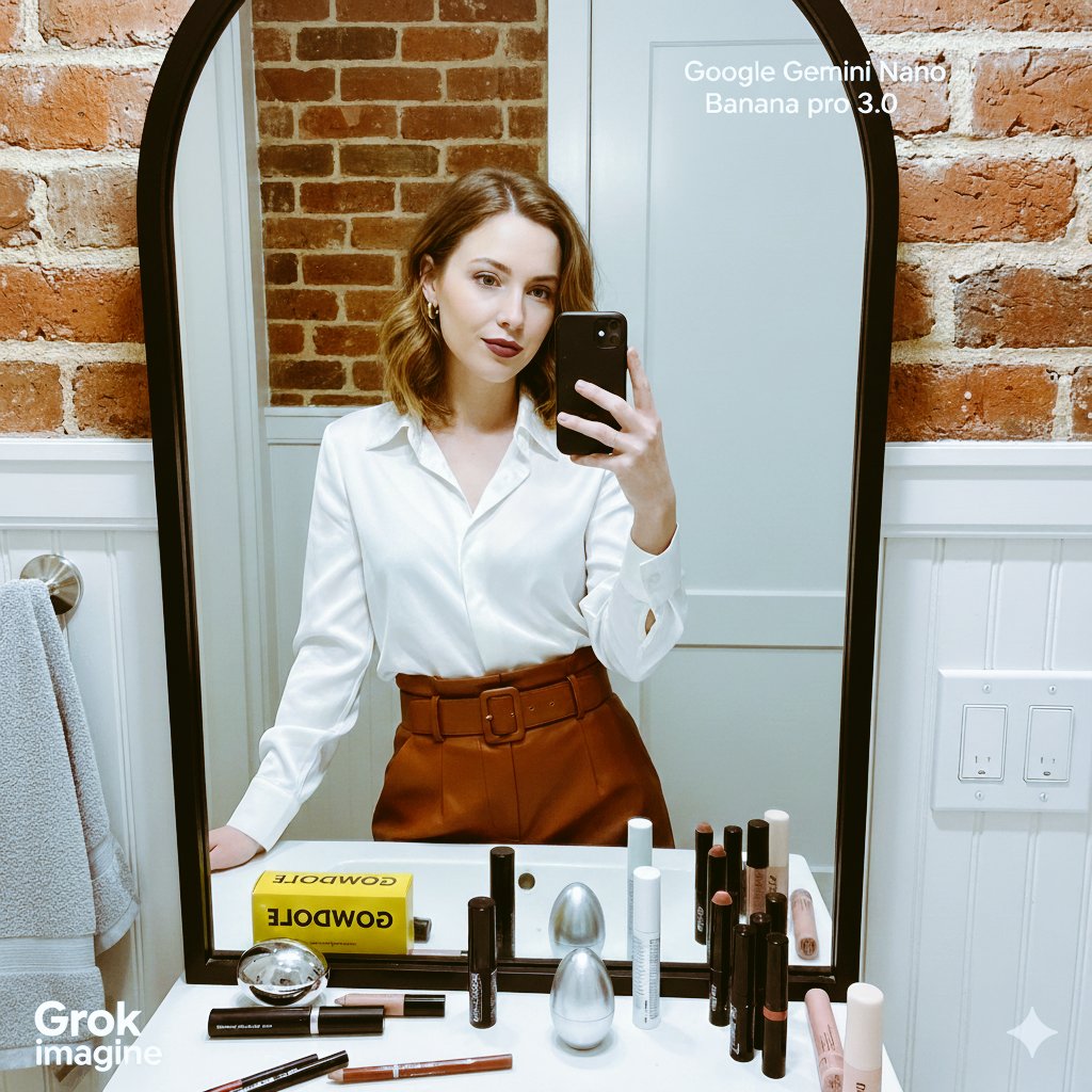 详细的镜面自拍/室内肖像提示 - Image 1