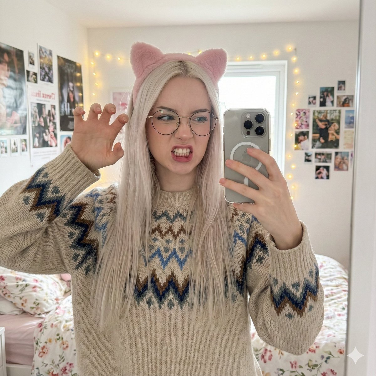 详细的镜面自拍生成提示 - Image 1